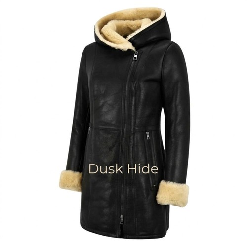 Women black sheepskin - black,